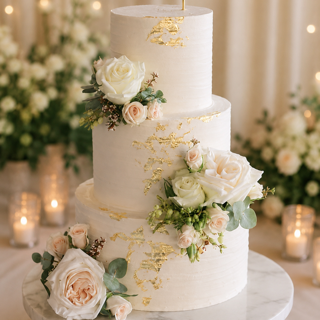 White Flower Tier Cake ( 6 pound/ 3kg )