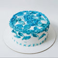 Blue Rose Floral Art Cake
