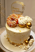 Gold Splash Tall White Cake