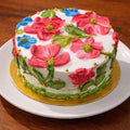 Floral Art Red Velvet Cake