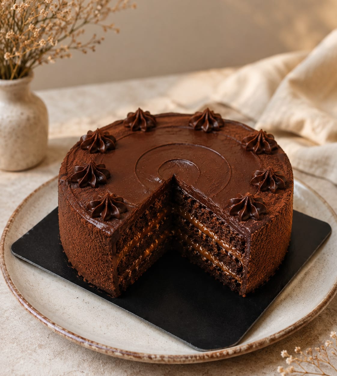 London Style Chocolate Caramel Cake