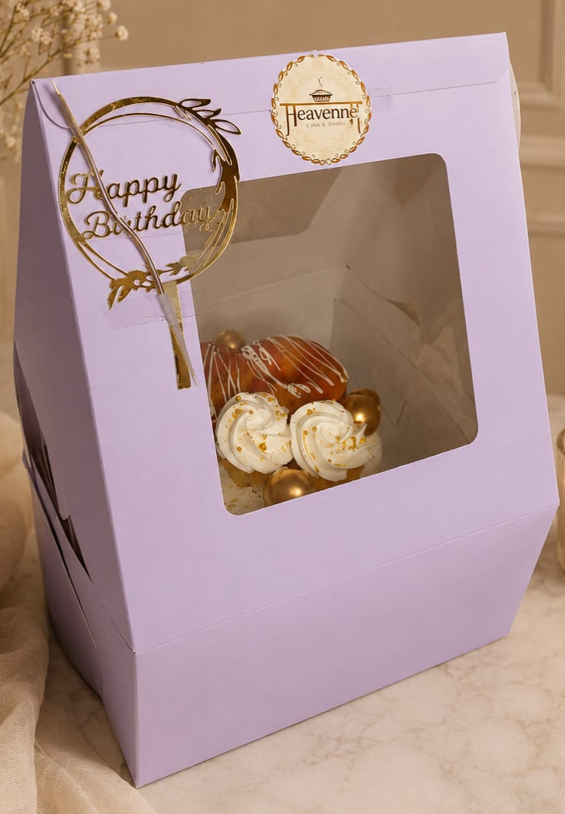 Gold Splash Tall White Cake